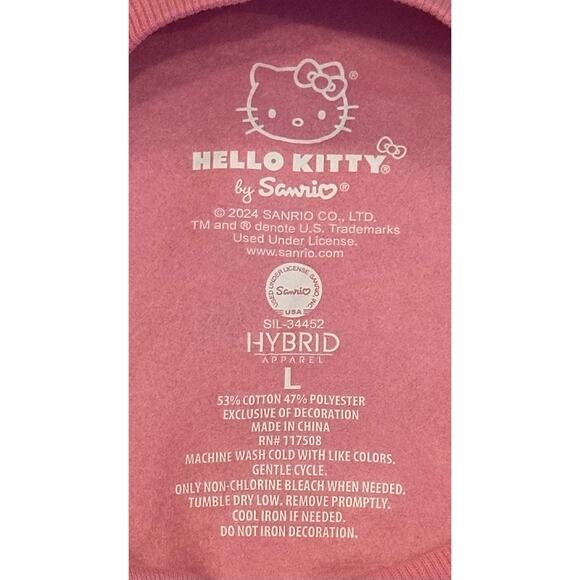 New Hello Kitty By Sanrio Christmas Crewneck Pullover Sweatshirt Size L Pink - Picture 8 of 8